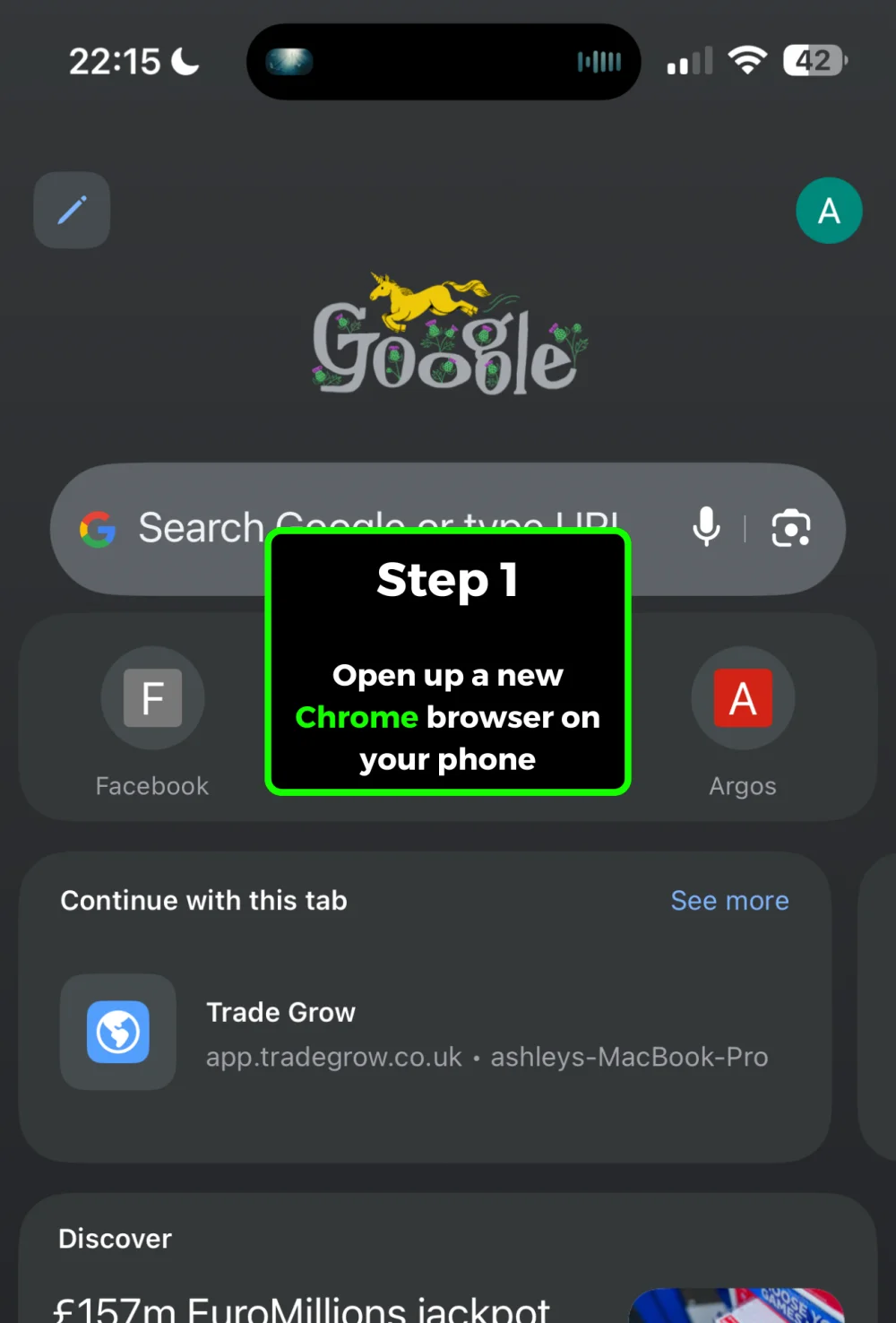 Step 1: Open Chrome browser