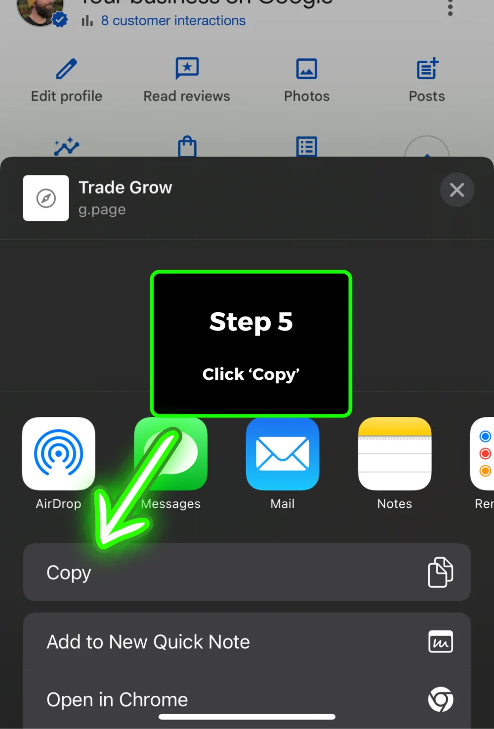 Step 5: Copy link