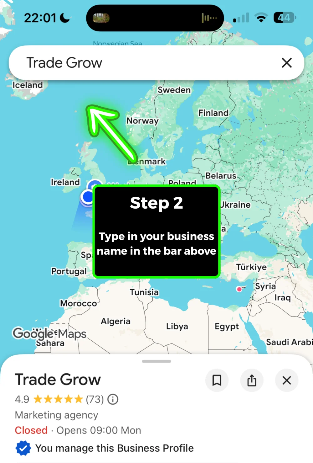 Step 2: Search your business